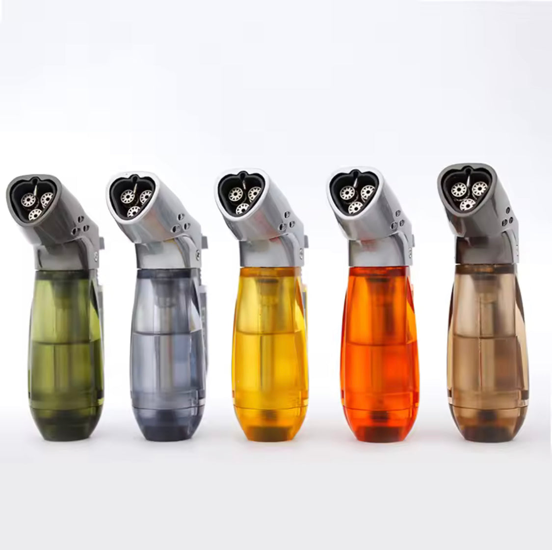 Refillable Fancy Jetflame Lighter, Windproof Blue Flame Lighters, Fuel Visible Smoking Gadget, Mini Triple Torch Cigar Jet Lighter Refillable Fancy Jetflame Lighter, Windproof Blue Flame Lighters, Fuel Visible Smoking Gadget, Mini Triple Torch Cigar Jet Lighter